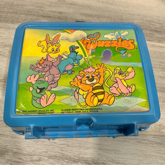 Vintage 1985 Wuzzles Aladdin Plastic Lunch Box Blue Hasbro Disney - See Photos - Picture 2 of 9